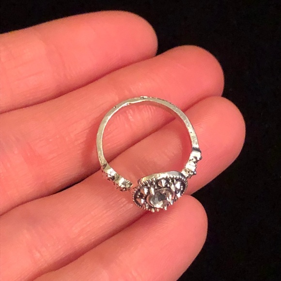 Silver White Rhinestone Ring - Picture 5 of 8